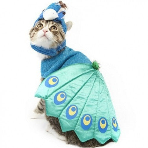 Blue Pet Peacock Costume Cloth